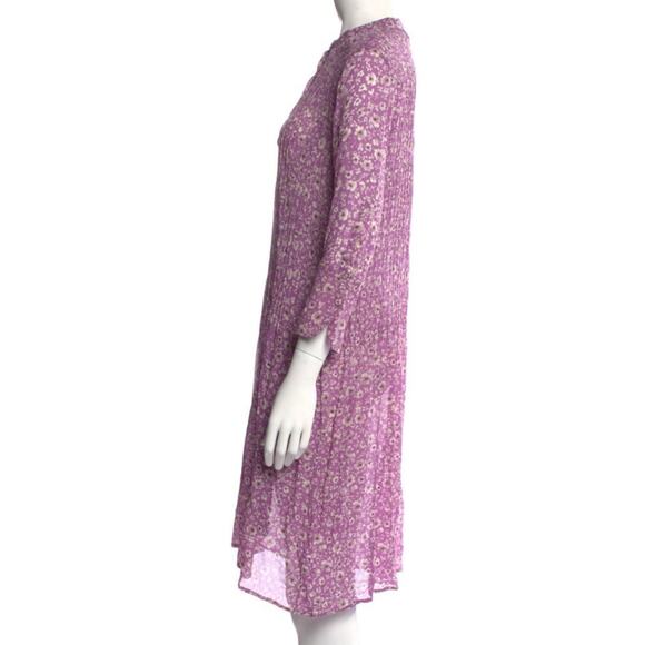 Samsoe Samsoe Elm Pintuck Pleated Chiffon Shirt Dress Wisteria Purple S - Picture 7 of 12